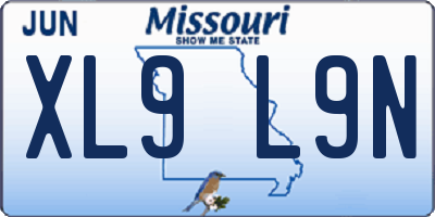 MO license plate XL9L9N