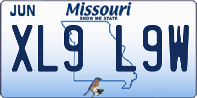 MO license plate XL9L9W