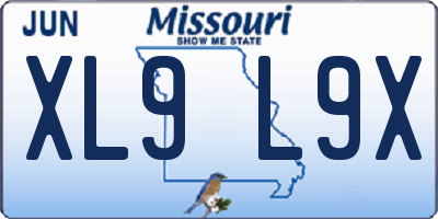 MO license plate XL9L9X