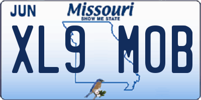 MO license plate XL9M0B