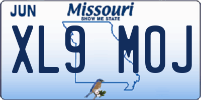 MO license plate XL9M0J