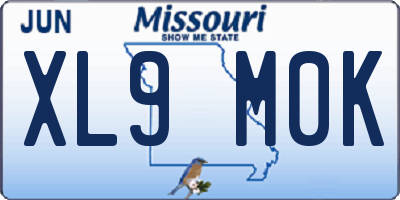 MO license plate XL9M0K