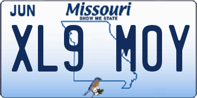 MO license plate XL9M0Y