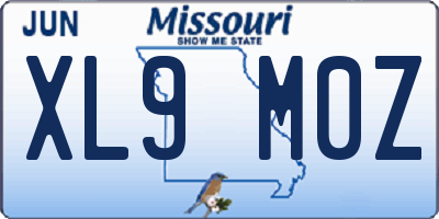 MO license plate XL9M0Z