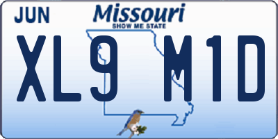 MO license plate XL9M1D