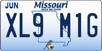 MO license plate XL9M1G