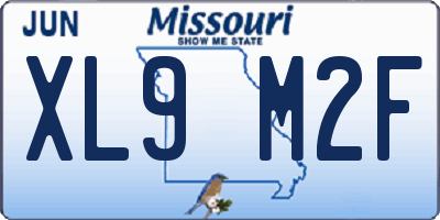 MO license plate XL9M2F