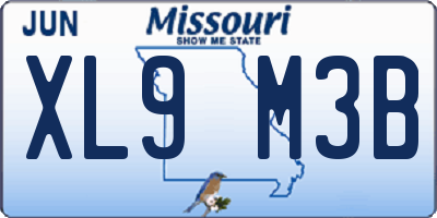 MO license plate XL9M3B