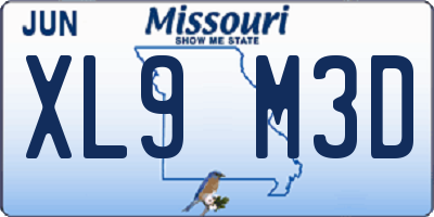 MO license plate XL9M3D