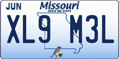 MO license plate XL9M3L