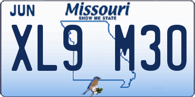 MO license plate XL9M3O