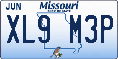 MO license plate XL9M3P