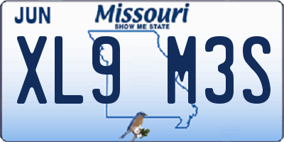 MO license plate XL9M3S