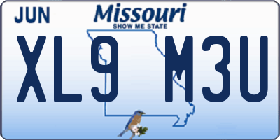 MO license plate XL9M3U