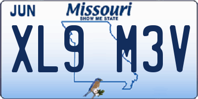 MO license plate XL9M3V