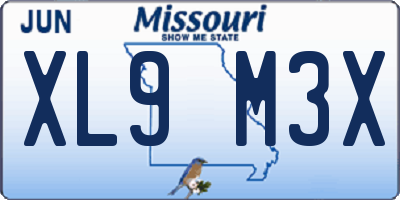 MO license plate XL9M3X