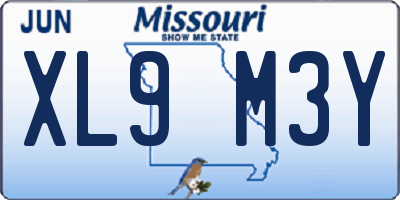 MO license plate XL9M3Y