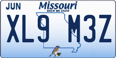MO license plate XL9M3Z