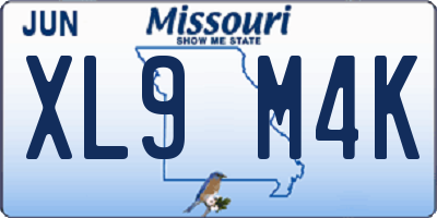MO license plate XL9M4K