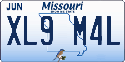 MO license plate XL9M4L