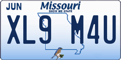 MO license plate XL9M4U