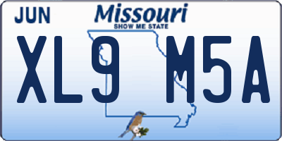 MO license plate XL9M5A