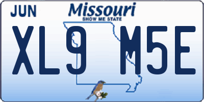 MO license plate XL9M5E