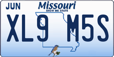 MO license plate XL9M5S