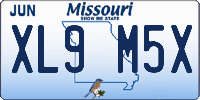 MO license plate XL9M5X