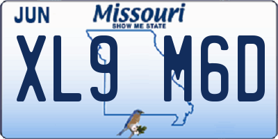 MO license plate XL9M6D