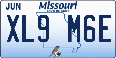 MO license plate XL9M6E