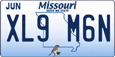 MO license plate XL9M6N