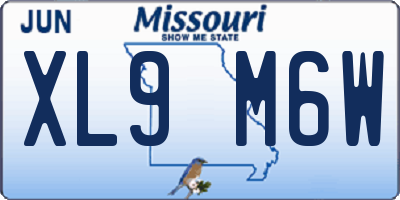 MO license plate XL9M6W