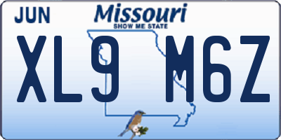 MO license plate XL9M6Z
