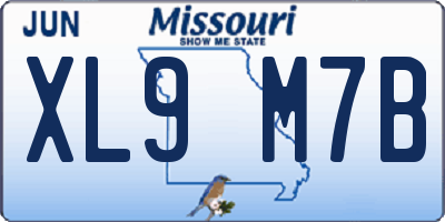 MO license plate XL9M7B