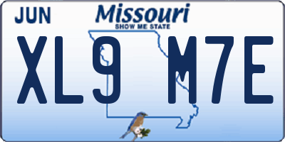 MO license plate XL9M7E
