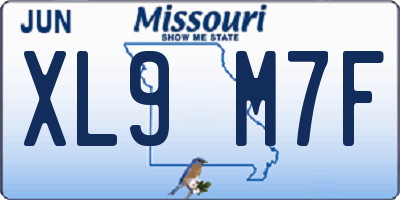 MO license plate XL9M7F