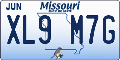 MO license plate XL9M7G