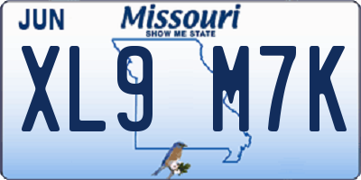 MO license plate XL9M7K