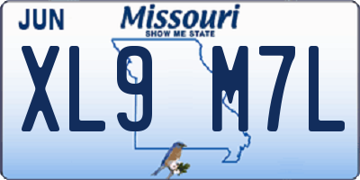 MO license plate XL9M7L