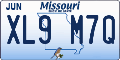 MO license plate XL9M7Q