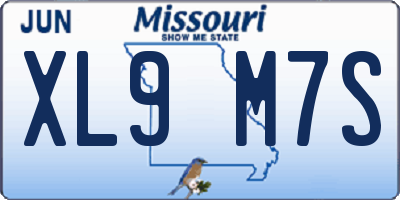 MO license plate XL9M7S