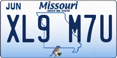 MO license plate XL9M7U