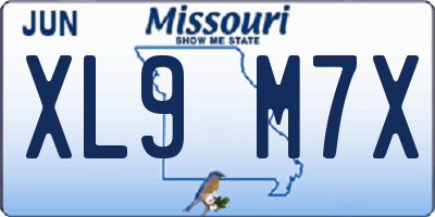 MO license plate XL9M7X