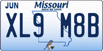 MO license plate XL9M8B