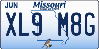 MO license plate XL9M8G