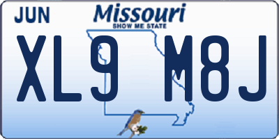 MO license plate XL9M8J