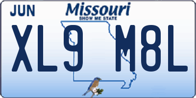 MO license plate XL9M8L