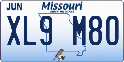 MO license plate XL9M8O