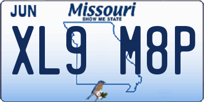 MO license plate XL9M8P